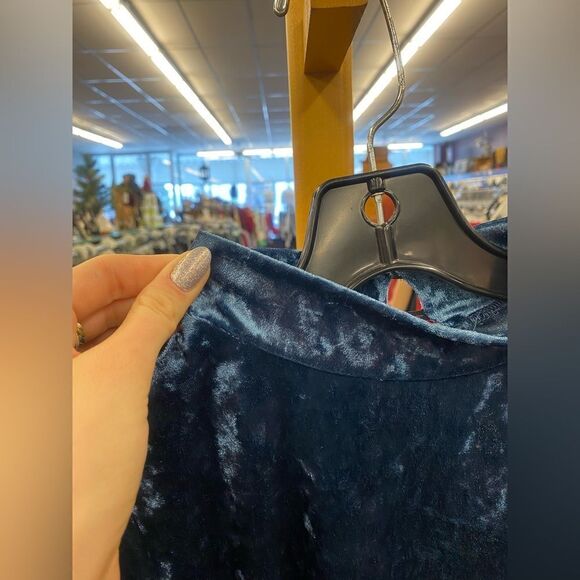 David's Bridal Sz. 10 Navy Strapless Dress - Picture 2 of 4